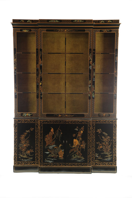 CHINOISERIE BREAKFRONT CABINET.  American