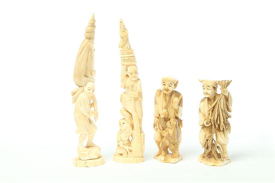 FOUR IVORY CARVINGS Asian 1st 121bb2