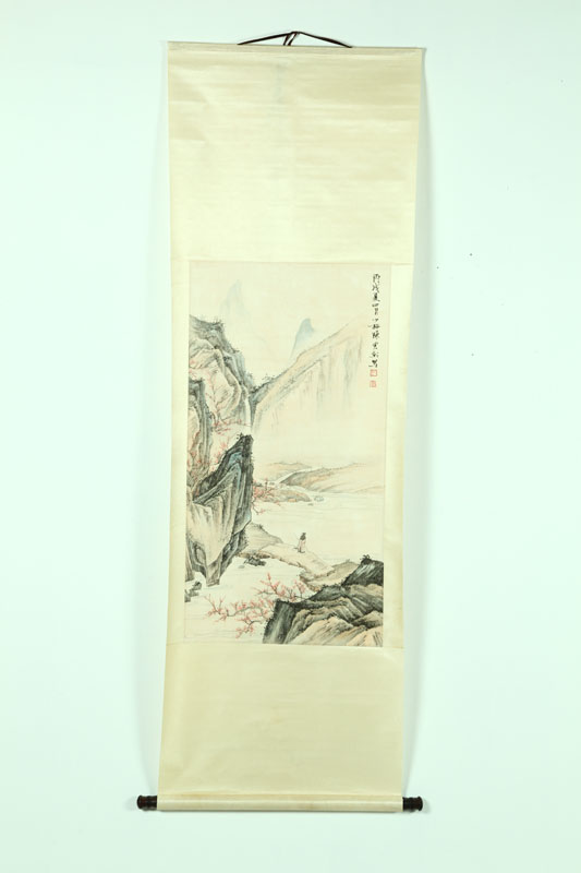 SCROLL China 20th century Watercolor 121bbe