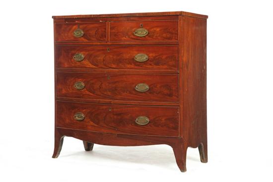 MAHOGANY TWO OVER THREE DRAWER