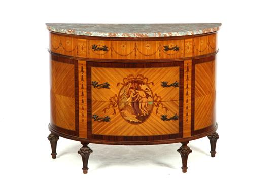 DEMILUNE MARQUETRY CONSOLE American 121bd7