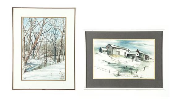 TWO WINTER SCAPES (AMERICAN SCHOOL