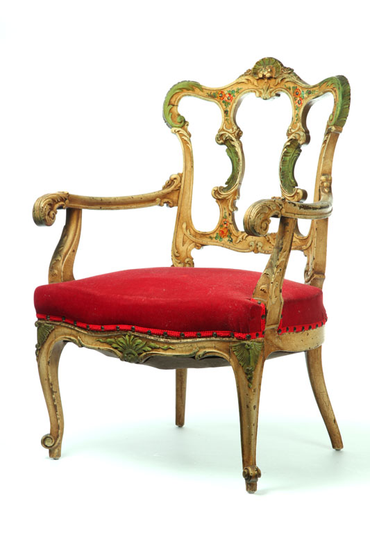 LOUIS XV STYLE ARMCHAIR.  France  late