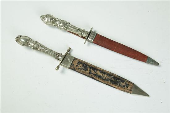 TWO KNIVES.  England  late 19th century.