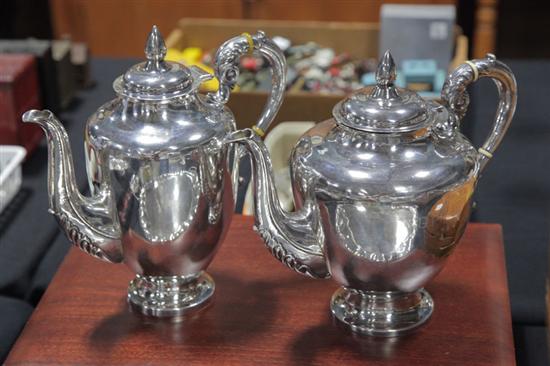 TWO PIECES OF STERLING SILVER. Teapot.