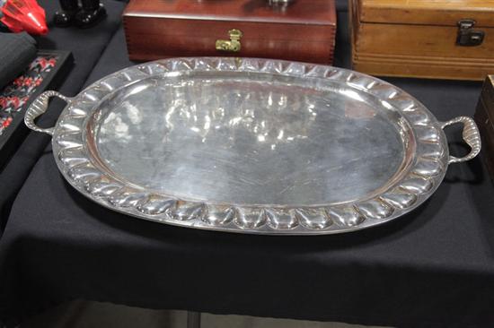 STERLING SILVER TRAY. Handled tray impressed