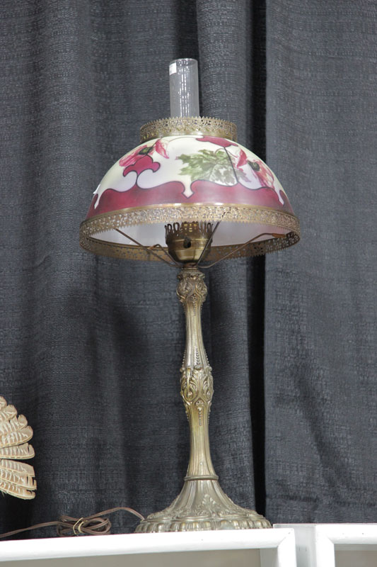 TABLE LAMP. Mixed metal base with