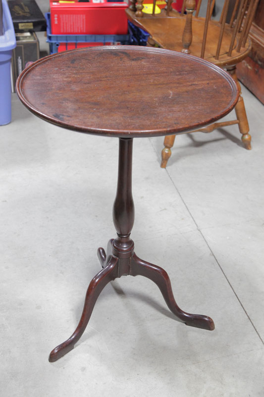 CANDLE STAND. Dark stained walnut