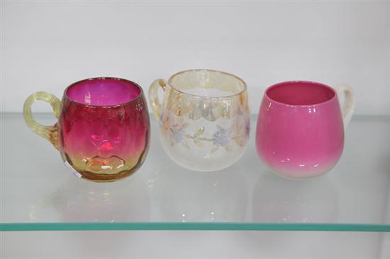 THREE ART GLASS PUNCH CUPS All 121e72