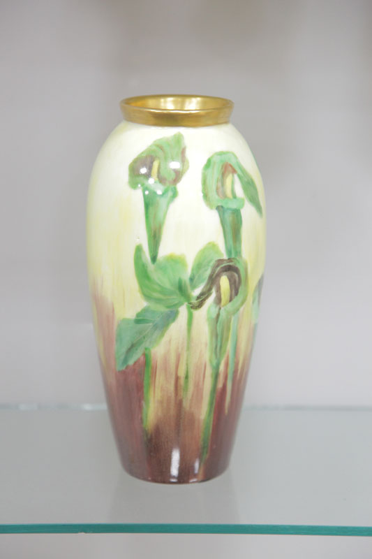 VASE. Hand painted  floral decorated