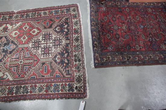 TWO ORIENTAL STYLE RUGS. Cream