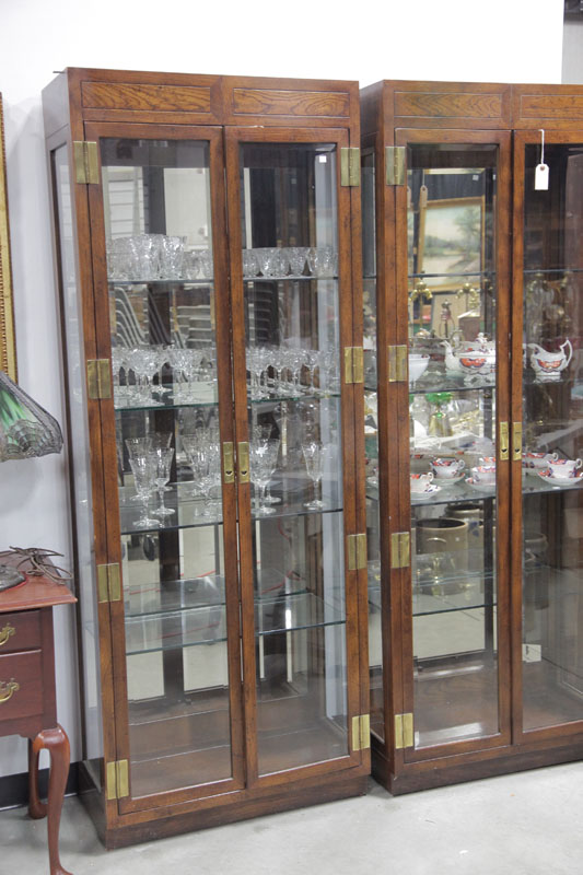 THREE HENREDON DISPLAY CASES. Lighted