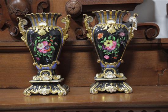 PAIR OF OLD PARIS VASES Two part 121f1d