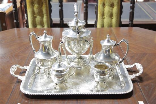 SIX PIECE SILVER PLATED TEA SET  121f3b