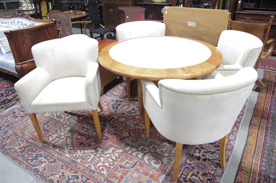 CONTEMPORARY TABLE AND CHAIRS. Round