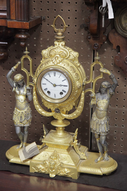 SETH THOMAS FIGURAL MANTEL CLOCK.