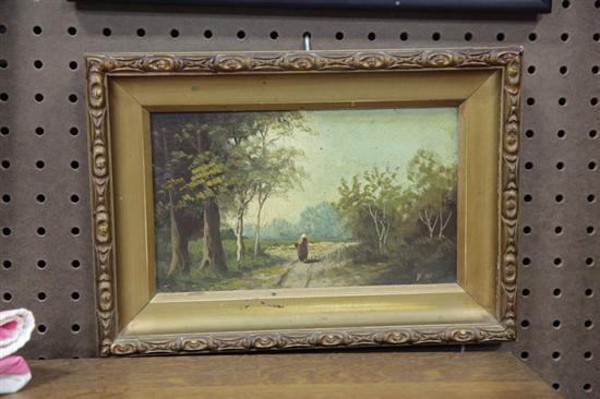 LANDSCAPE PAINTING WITH FIGURE.