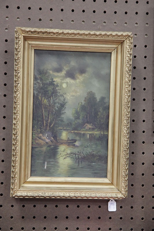 OIL PAINTING WITH FISHING SCENE  121f8a