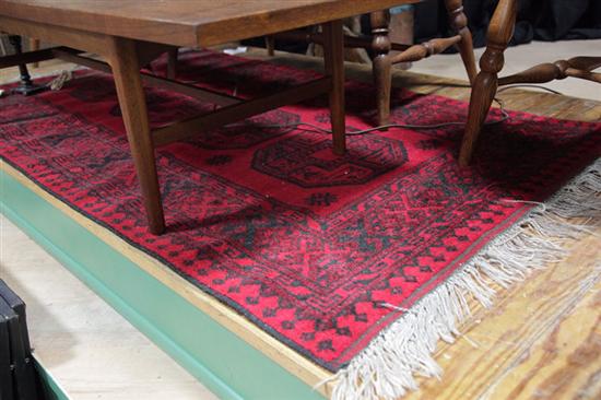 ORIENTAL STYLE AREA RUG. Deep red