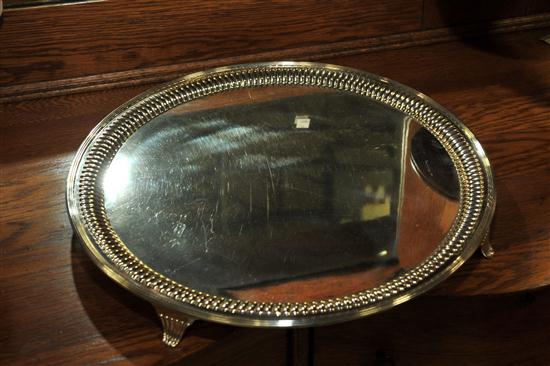 ENGLISH STERLING SILVER TRAY. Round