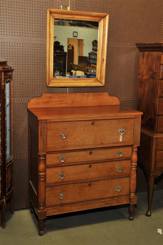 EMPIRE CHEST AND MIRROR. Maple