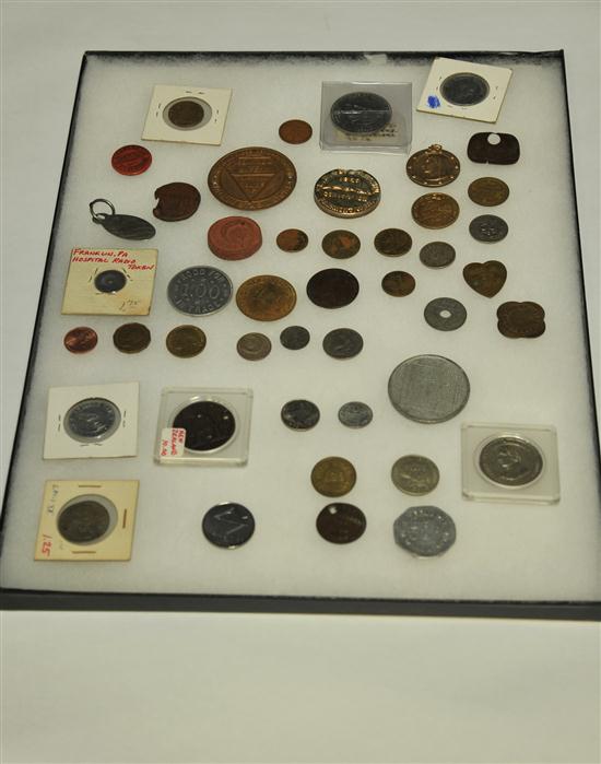 GROUP OF ASSORTED TOKENS AND COINS  122070
