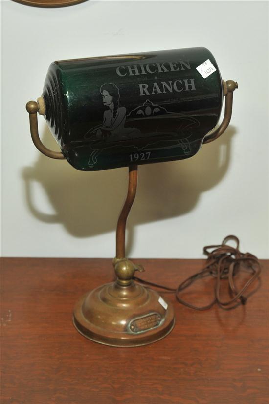 DESK LAMP. American  dated 1927  glass