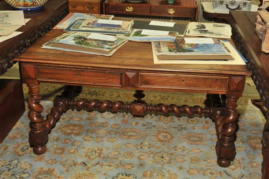 JACOBEAN STYLE PARTNER'S DESK.