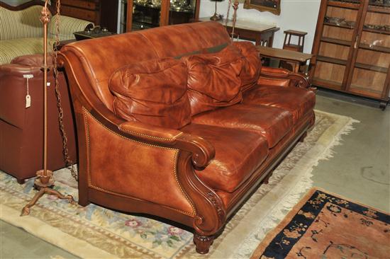 HANCOCK MOORE LEATHER SOFA Mahogany 1220f5