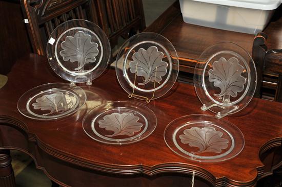 SIX LALIQUE PLATES Clear glass 1220f2