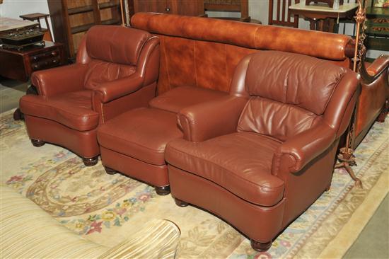 TWO HANCOCK MOORE LEATHER ARMCHAIRS 1220f3