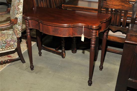 TILT TOP GAME TABLE. Mahogany having