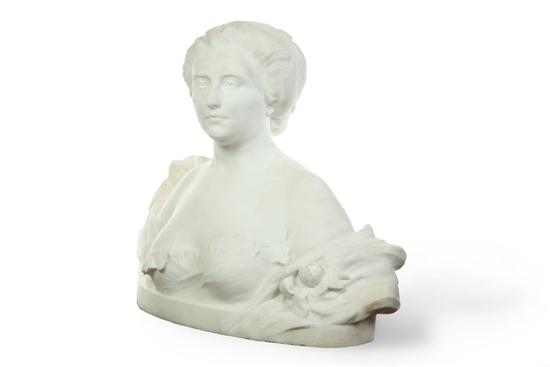 MARBLE BUST OF A WOMAN BY MARGUERITE