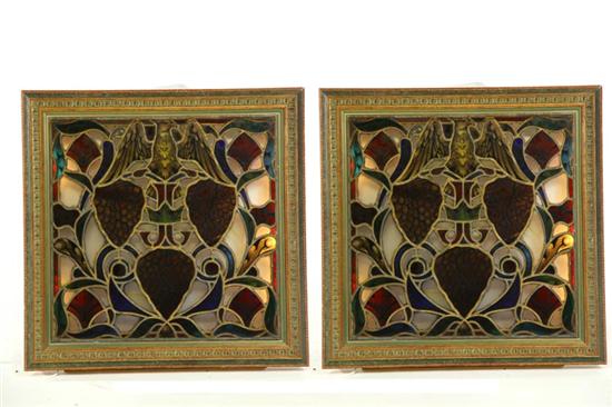  PAIR OF STAINED GLASS WINDOW 122179