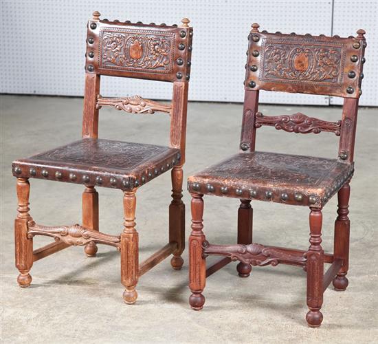 SET OF SIX SPANISH STYLE CHAIRS  122185