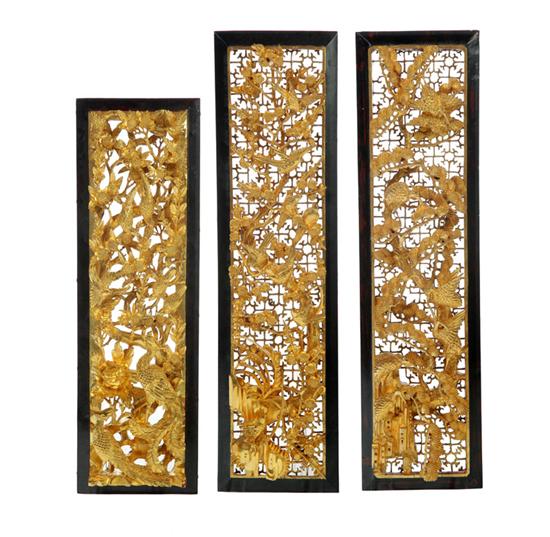 THREE CARVED PANELS.  Asian  20th