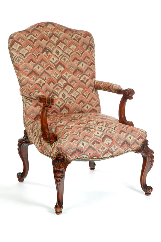 CARVED ARMCHAIR American late 1221bf