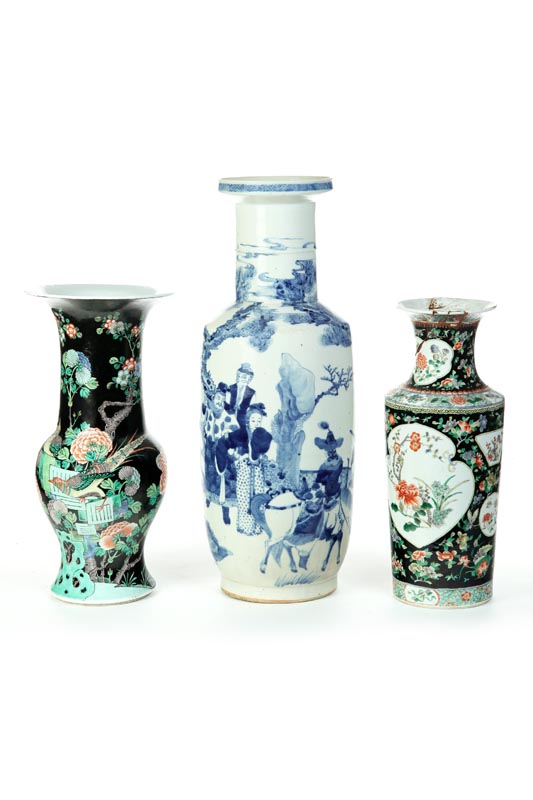 THREE VASES China 1st half 20th 1221d5