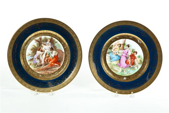 PAIR OF DECORATED PLATES.  Royal