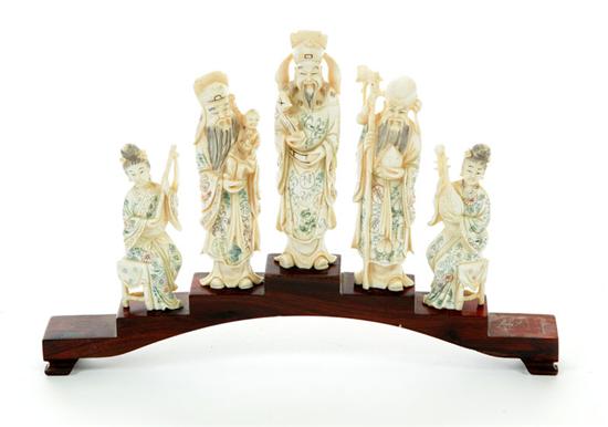 FIVE IVORY FIGURES Asian 1st 122202