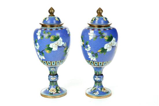 TWO CLOISONNE VASES China 20th 122231
