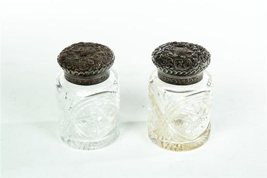 PAIR OF GLASS DRESSER JARS English 1222d2