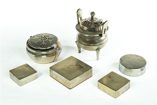 FOUR BOXES AND TWO INCENSE BURNERS  1222f9