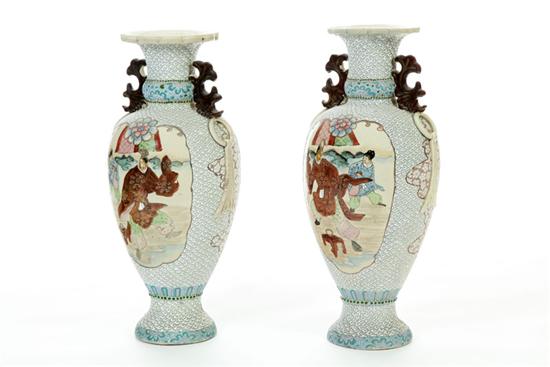 PAIR OF SATSUMA VASES Japan  122306