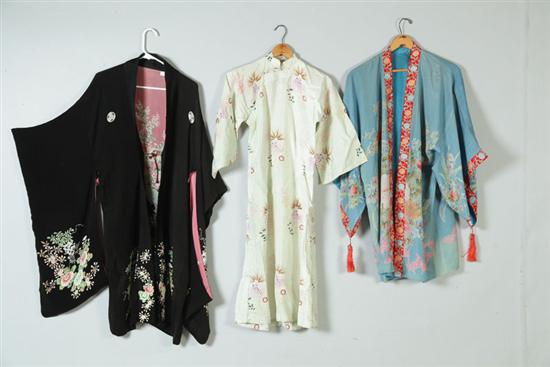 THREE KIMONOS.  Japan  1st half-20th