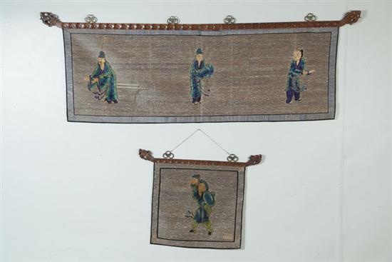 TWO TAPESTRY PANELS.  Asian  late