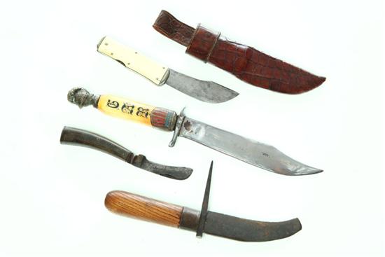 FOUR KNIVES.  American  19th-20th