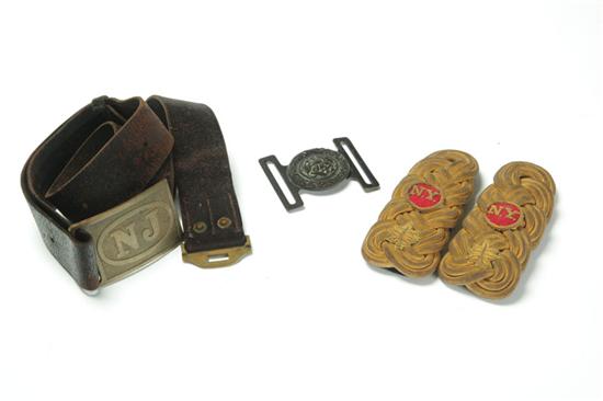 GROUP OF BUCKLES  EPAULETTES  AND