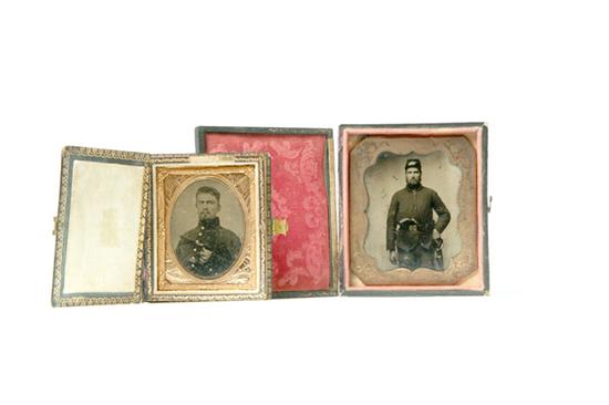 TWO CIVIL WAR TINTYPES.  American  3rd