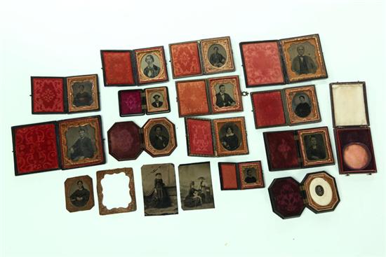 LARGE GROUP OF AMBROTYPE AND TINTYPE